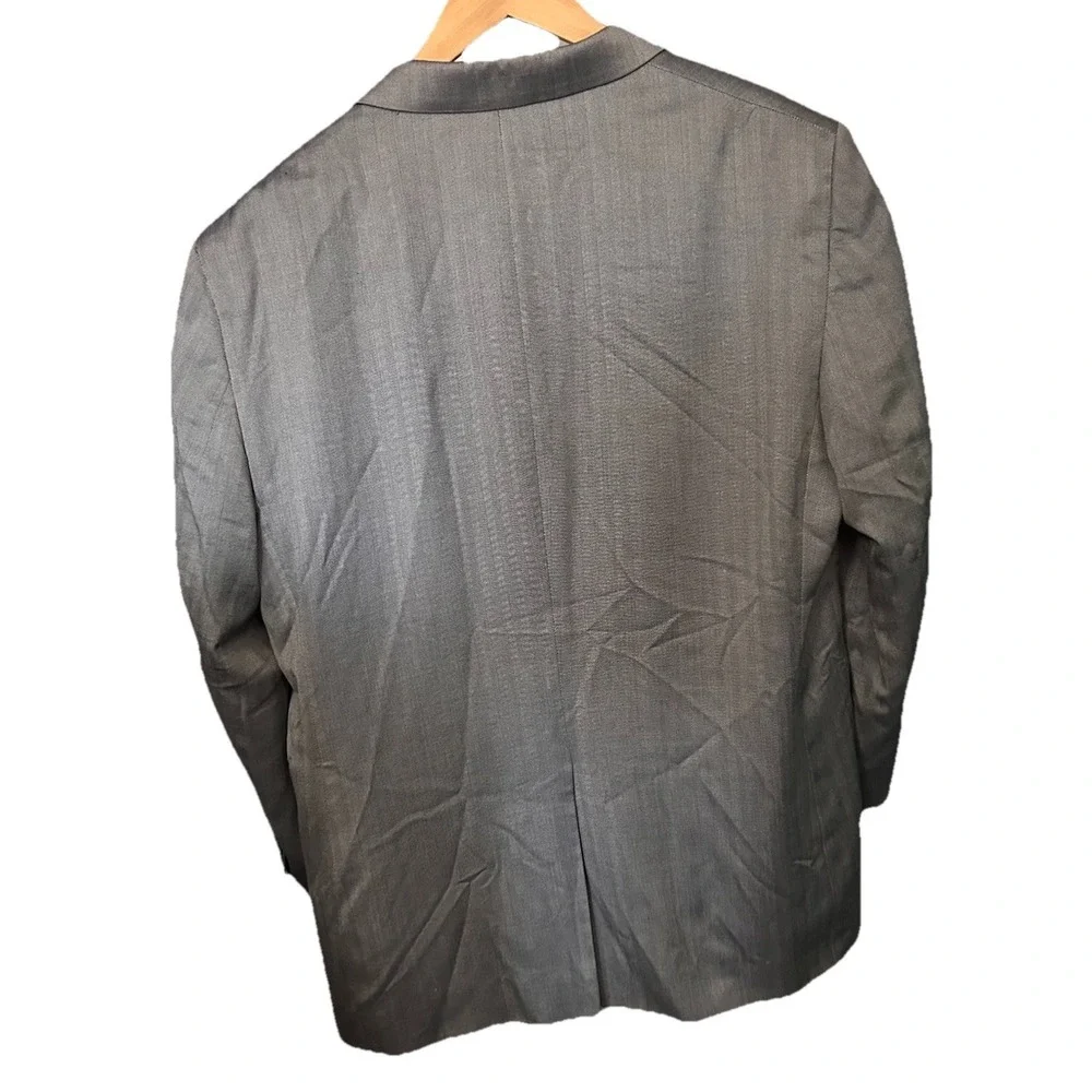Jos A Bank Signature Collection 50R Gray Pinstriped Silk Wool Blend Suit Jacket